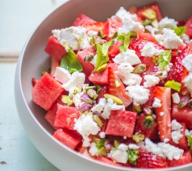 Watermelon, Strawberry and Feta Salad