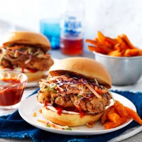 Gluten Free Fried Chicken Burgers with Coleslaw