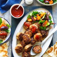 Lamb Rissoles with Sweet Potato Salad