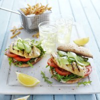 Chicken, Rocket and Hummus Burgers