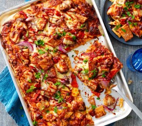 BBQ Pork Sheet Pan Pizza