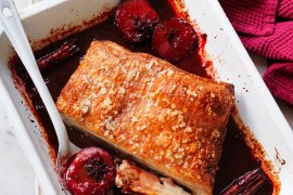 Sticky Asian Pork Belly with Plums