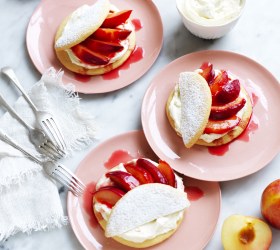 Plum Shortcakes with Mascarpone Cream