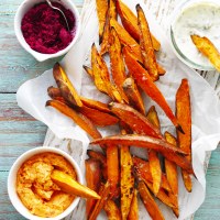 Sweet Potato Wedges with Dips