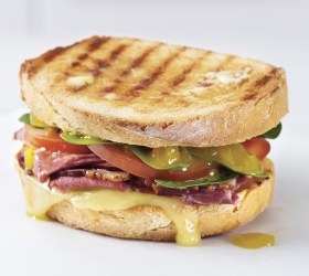 Roast Beef, Pickles & Cheese Toasted Sandwich