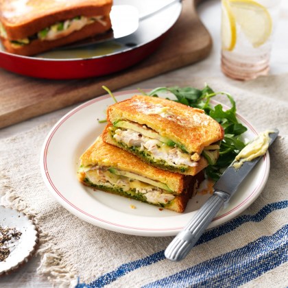 Frypan Chicken & Pesto Toastie