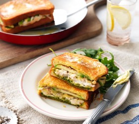 Frypan Chicken & Pesto Toastie