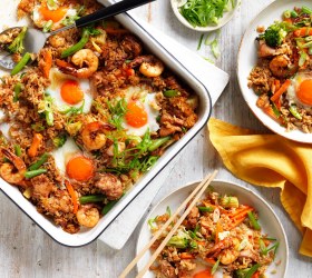 Tray Bake Egg Fried Rice