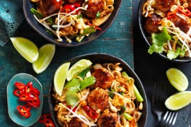 Turkey Meatball Pad Thai