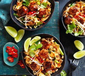 Turkey Meatball Pad Thai