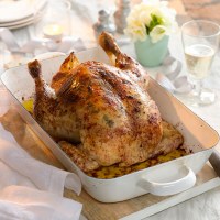 Roast Chicken with Shallots, Oregano and Lemon Butter