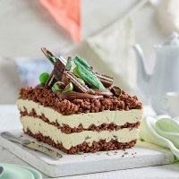 Choc-Mint Crackle Cheesecake Lasagne