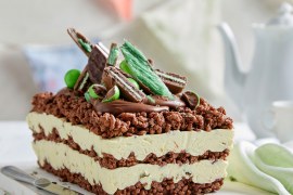 Choc-Mint Crackle Cheesecake Lasagne