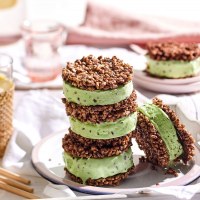 Choc-Mint Crackle Ice-Cream Sandwiches