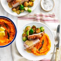 Butternut Pumpkin Mash with Roasted Pork Belly