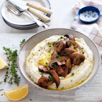 Buttery Cauliflower Mash with Garlic Butter Mushrooms