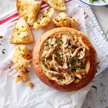 Beef Stroganoff in Garlic Cob Loaf "The Cobanoff"