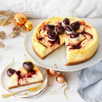 Baked Cherry Swirl Cheesecake